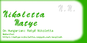 nikoletta matye business card