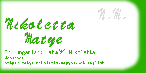 nikoletta matye business card